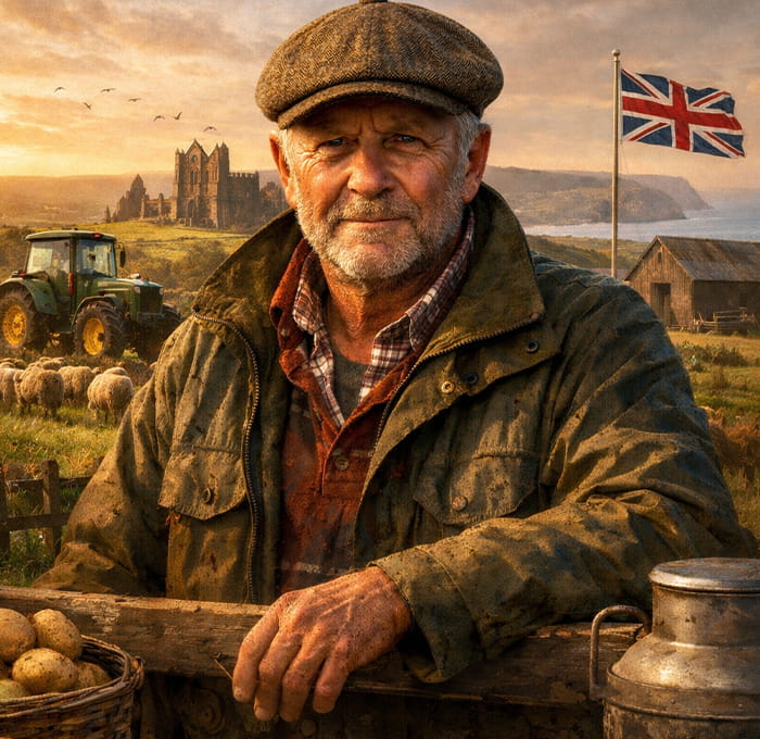 Farmer from Whitby standing outdoors in the countryside